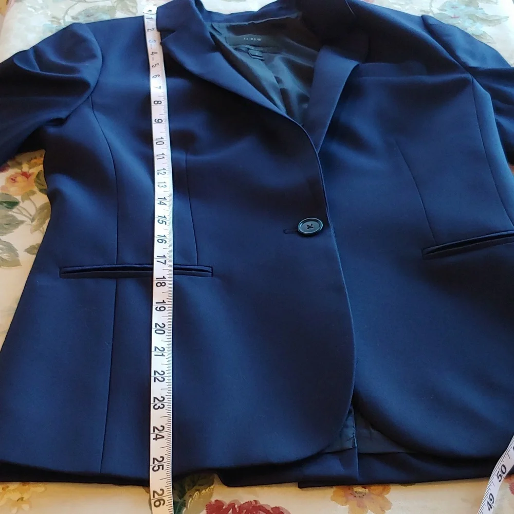 J. Crew Fine Wool Super 120s Button Blazer Coat in Navy Blue Women's size 8 - Picture 9 of 16